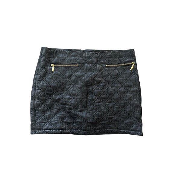 ZARA Womens Black Gold Quilted Mini Skirt Size Small - Picture 3 of 7